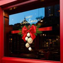 1pc 45cm*60cm Christmas Decoration Sticker, Bow Pattern Decal, Whole Sheet PVC Static Cling Film, Easy To Apply, Suitable For School, Mall, Hotel, Restaurant, Party