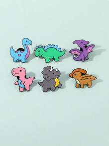 1/6 Stück Cartoon Kreativ Dinosaurier Pterodaktylus Triceratops Brosche, Legierung Öltropfen Abzeichen Bekleidungszubehör Taschendekoration, Spaßstecknadeln, Anstecknadel, Cap-Pins, Schulranzen-Pins