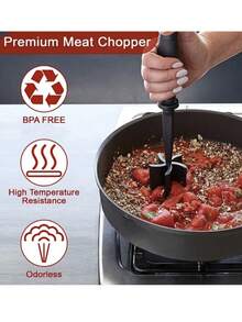 1 Handheld Meat Chopper, Cooking Scraper, Minced Meat Chopper, Stirring Shovel - Multicolor - View 2