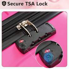 Bộ hành lý cứng MERAX Bộ 3 vali kéo có khóa TSA Vali du lịch nhẹ 20''24''28'' Vali Vali Vali bền chắc Hành lý du lịch xách tay - Màu Hoa hồng đỏ - Xem 3