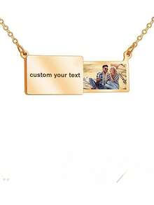 1 Pc Custom Pictures Photo Camera Necklace Personalized Pictures Photo Pet Pictures Letter Sentence Poem Number Logo Sign Can Open Mini Camera Page Memorial Pendant Stainless Steel Jewelry Pendant For Women Chain Birthday Gift Valentine's Day Gift Christmas Gift