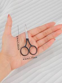 1pc Stainless Steel Beauty Scissors, Household Eyebrow Trimmer, Small Scissors For Makeup And Grooming - Multicolor - View 2