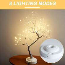 Fairy Light Tree 108 Led Twinkle Tree Fairy Light Spirit Tree Lamp Battery/USB Operated 6 Hours Timer Function With Lighting Mode Silver Adjustable Branches Home Decoration(Warm)Halloween Christmas New Year - 1 - 查看 5