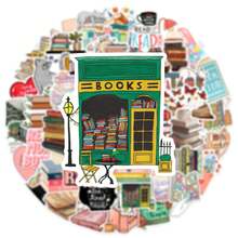 50pcs Reading Doodle PVC Stickers, Waterproof Decorative Stickers For Cups, Books, Luggage, Guitar, Phone Cases,School Supplies,Back To School - Multicolor - View 4
