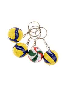 1 件时尚 3.8 厘米足球/排球 PVC 钥匙扣，PVC 排球钥匙扣配件，商务排球礼品，沙滩球运动员礼物，男女学校汽车配件可爱哥特 Y2k - 彩色 - 查看 1