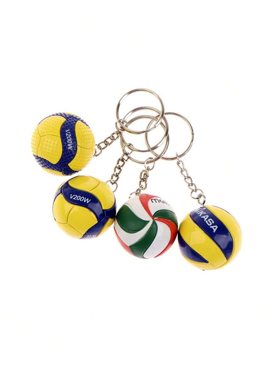 1 件时尚 3.8 厘米足球/排球 PVC 钥匙扣，PVC 排球钥匙扣配件，商务排球礼品，沙滩球运动员礼物，男女学校汽车配件可爱哥特 Y2k - 彩色 - 查看 1