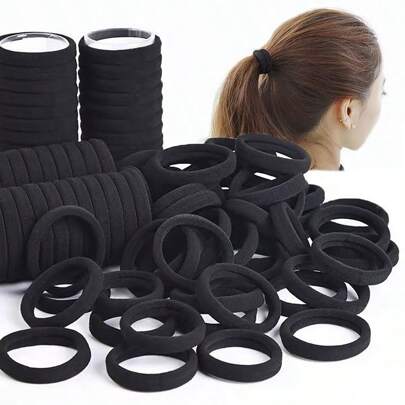 200pcs/100/50/20pcs Of Solid Hair Ties Are Easy And Elegant: Elastic Black Elastic Hair Tie, Suitable For Daily Fashion. Specially Designed For All Hair Types, Providing A Comfortable And Anti Slip Fixing Effect. Whether It's A Ponytail, Bun, Or Braid. Add A Touch Of Elegance To Your Daily Discoveries, Simplicity Never Goes Out Of Style Hair Accessories, For Women, Fall, Travel, Hair Tools Hair Stuff, Curly Hair, Scrunchies, Scrunchie, Scrunchies Hair, Curly Hair Accessories, Gifts, Travel, Gifts For Women, Hair Stuff, Stocking Stuffers