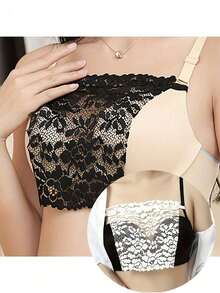 3pcs/1pc Elegant Floral Anti-Glare Bra Pads - Fashionable & Comfortable Lingerie Enhancer, Lace Knitted Padding For Womenrandom Color,Summer. - Multicolor - View 2