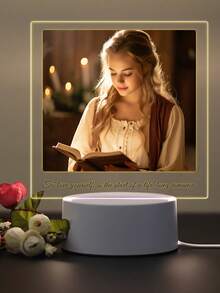 Đèn ngủ ảnh tùy chỉnh 1 chiếc, bảng đèn LED ảnh đơn, phù hợp cho nữ, nam, cặp đôi, gia đình, bạn bè, bạn trai, bạn gái, quà tặng ngày lễ và kỷ niệm tùy chỉnh, kèm đế đèn LED acrylic, đế đèn tròn màu trắng, dụng cụ và đồ trang trí nhà cửa, tạo không khí Giáng sinh cho ngôi nhà, trang trí nhà cửa theo yêu cầu. - Một cỡ - Xem 9