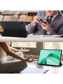 Carcasa trasera de TPU suave con tapa plegable de triple pliegue, compatible con el caso para Honor Pad X8A 11''/Honor Pad X9 11 pulgadas 2024 (ambos Honor Pads X9 son de 11 pulgadas)/ X8 Pro 11.5''/Compatible con Matepad SE 11 2024/Compatible con Matepad 11.5S/Honor Pad X9A 2025/Honor Pad X9 Pro 11.5 pulgadas/Compatible con HUAWEI MatePad 11.5" 2023 2024 - Negro - Ver 4