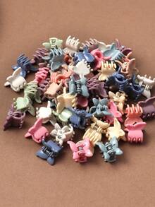 40 件随机颜色 Moraine 设计蝴蝶发夹可爱小发夹刘海发夹发饰优雅爪夹，学校用品，学院秋季配饰秋冬度假装女士