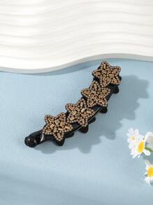 1 件优雅星光水钻发夹、香蕉夹、刘海夹、垂直夹、马尾夹、休闲时尚发饰、爪夹、发夹、发夹、发夹、发夹、学校用品