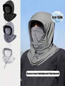 男女通用冰丝遮阳巴拉克拉法帽 - 防紫外线骑行全脸罩 - 透气、无缝、可调节颈围围巾，带抽绳，户外摩托车骑行钓鱼头饰帽子，带挂耳，女士防晒面罩，男士骑行风帽，男女通用透气面罩，适合户外活动、旅行、徒步旅行、滑雪、骑自行车 - 彩色 - 查看 9