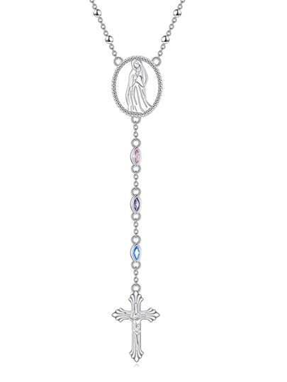 925 Sterling Silver Y-Shaped Necklace With Cross Pendant, Suitable For Women, Daily Wear & Commute Accessory