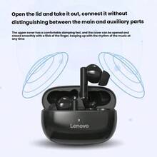 Lenovo سماعة بلوتوث TA210 من التيتانيوم مزودة بشريحة تقليل الضوضاء التكيفية وتقنية توصيل الهواء شبه داخل الأذن وتقنية Dolby Atmos وتصميم خفيف الوزن للغاية في أذن واحدة ومقاومة للعرق وإمكانية الاتصال السريع من خلال نافذة منبثقة - الأسود - مشاهدة 4