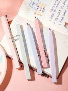 1套/12支随机颜色双头方形荧光笔，双头马克笔，渐变荧光笔，圆头，水性，速干，适用于学校、办公室日记用品、学习用品、文具、派对礼物、生日礼物和开学季礼物 - 彩色 - 查看 8