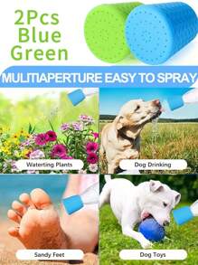 2pcs Portable Multifunctional Silicone Pet Shower Head, Universal Fit For Standard Plastic Bottles, Innovative Dog Wash Spray Nozzle For Camping, Hiking & Beach Trips, Pet Grooming & Cleaning Supplies