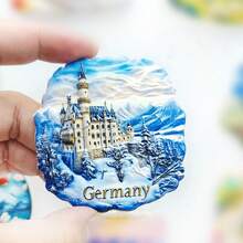 1/2pcs Resin Fridge Magnet Travel Souvenirs, Germany Berlin, Denmark Copenhagen, Belgium Cologne Cathedral, Neuschwanstein Castle Munich, Rothenburg, Danish Fairytale, Belgian Waffle, Brussels, Magnetic Wall Decor, Creative Gift For Bedroom, Kitchen, Home Decor, Germany Tour - Multicolor - View 15