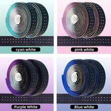 1 Par de Cinta de Manillar de Bicicleta de Carretera compuesta de EVA con Lunares, Transpirable, Negro, Superficie de Tela, Tela Impermeable, Absorción de Vibraciones, Absorción de Golpes de Bicicleta, con Embalaje de Manillar de Bicicleta de Carretera