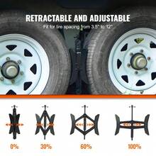 Heavy-Duty H-Shaped RV Tire Wheel Chocks - 2 Sets With Built-In Ratchet Wrench For 3.5" To 12" Tire Space - Stabilizer For Camper And Travel Trailer - Multicolor - View 5