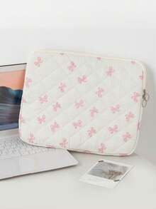 1 件可爱少女粉色蝴蝶结和时尚黑色心形图案平板电脑包，泫雅风格粉色花朵平板电脑包，11/13/15 英寸电脑包 iPad 包笔记本电脑包，11、13、15 英寸便携式台式机保护包适用于 Mac Book ASUS 平板电脑手提包保护套 9-11 英寸兼容 iPad Air 4 5 Pro 11 Mini 5 6 iPad 保护套防震包返校学校用品包适用于学校工作笔记本电脑包适合女士 Mac Book 保护套