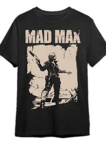 Mad Max: Fury Road Inspired Men's T-Shirt - Iconic Movie Guns, Vehicles & Iconic Characters (Immortan Joe, Furiosa) - 95% /5% Spandex, Fit Short Sleeve Tee For Casual Wear, Gaming & Themed Events (Officially - Black - View 4