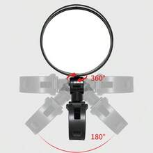 Bicycle Rearview Mirror, Circular Wide-Angle Convex Mirror, 1pcs, Adjustable 360 °, Electric Scooter, Flat Bike, Mountain Bike, Universal Rearview Mirror, Free Installation, Suitable For Handlebars With A Diameter Of 1.5~3.5cm - Black - View 7