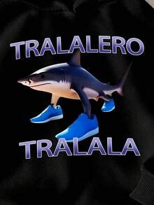 Young Boy Cartoon Pattern Warm Sweatshirt - Black - View 3