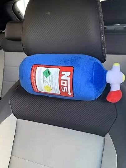 Almohada de reposacabezas para coche de verano, cojín con forma de botella de nitrógeno, accesorio de coche, almohada de apoyo lumbar, reposacabezas, almohada modificada con forma de botella de nitrógeno