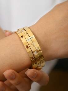 1 件防水方晶锆石手镯不锈钢手链防锈女士珠宝工厂批发定制