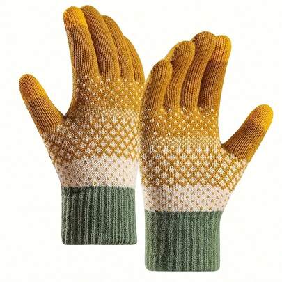 1 Paar unisex Winterhandschuhe mit Touchscreen-Funktion - dick gefüttert mit Fleece, windabweisend, rutschfester Griff, elastisch, geeignet für Autofahren, Radfahren und kaltes Wetter, modisches einfarbiges Design, weiche Fleecefütterung, Touchscreen-kompatibel für kaltes Wetter