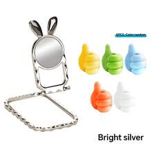 1 个金属环握式手机支架，懒散支架，可折叠桌面，便携式 + 5 个拇指钩电缆整理器，壁挂式粘钩 - 彩色 - 查看 4