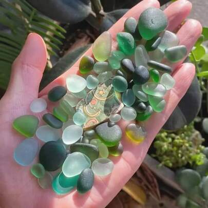 100/200/300 克磨砂海玻璃碎片 - 非常适合 DIY 手工珠宝、手绘、花瓶填充物、海滩婚礼和派对装饰、水族馆氛围等！