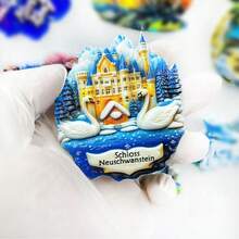 1/2pcs Resin Fridge Magnet Travel Souvenirs, Germany Berlin, Denmark Copenhagen, Belgium Cologne Cathedral, Neuschwanstein Castle Munich, Rothenburg, Danish Fairytale, Belgian Waffle, Brussels, Magnetic Wall Decor, Creative Gift For Bedroom, Kitchen, Home Decor, Germany Tour - Multicolor - View 20