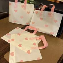 100/75/50/25/10/5pcs Set New Matte Thick Small Heart Shaped Garment Bags, Cute Heart Design, Matte Texture, Girly - Multicolor - View 4