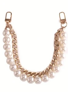 Random Vintage & New Style Gold Color Pearl Decor Bag Charm, Fashion Minimalist Elegant