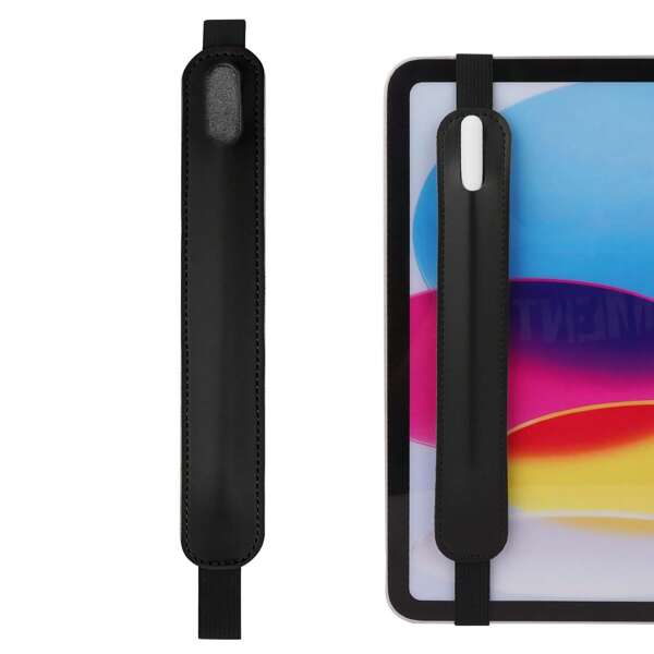 Vegan Leather Pen Case, Tablet Touch Pen Holder, Capacitive Pencil Holder, Tablet Pen Storage, Elastic Band Pen Case, For Most Touch Pens. (Black)