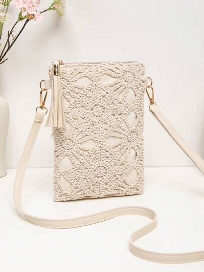 New Fashion Small Square Crossbody Bag Women Straw Woven Shoulder Bag Beach Bag Versatile Vacation Bag For Women Wallet Purse Wallet Beach Accessories Beach Accessories