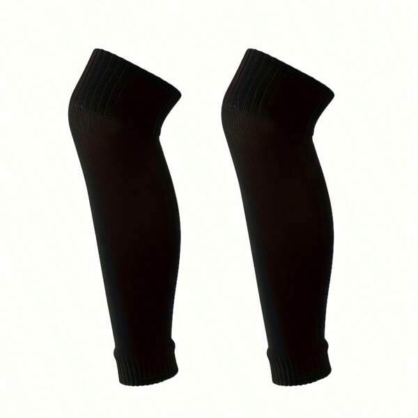 1 Pair Of Solid Color Football Calf Socks Over The Knee Football Socks Breathable Sweat-Absorbent Leggings Calf Socks Football Leggings