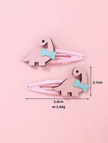 2 chiếc kẹp tóc hình khủng long, thích hợp để trang trí kiểu tóc hàng ngày cho bé gái. - khủng long - Xem 3