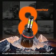 2pcs ROADSUN Car LED Headlight Bulbs H7 H4 H11 H13 9005/HB3 9006/HB4 9007 200W High/Low Beam 12V Universal For Vehicles, Batteries Not Included - 黑色 - 查看 4