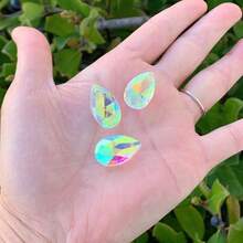 .20pcs Czech Faceted Crystal Pear Chandelier Pendant Suncatcher 22mm 0.87 Inch April Clear AB Birthstone Loose Drop Beads For Jewelry Craft Making CCE2