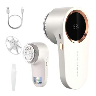 Rechargeable Electric Fabric Shaver-USB-Powered, Digital Display, Alloy Steel Blade For Clothes, Sofa Or Carpets 5-In-1 Gift For Christmas, Halloween, Valentines Is Day