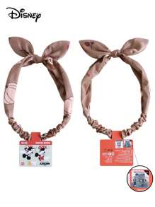 Disney 1pc Disney Authentic Cartoon Hair Hoop, Cute Mickey Mouse, Minnie Mouse, Daisy Duck, Fabric & Wire Bunny Ear Headband For Girls,Satin Narrow Hairband For Washing Face, Adorable Hair Accessory Women Bandana, School Stuff, College, Headbands