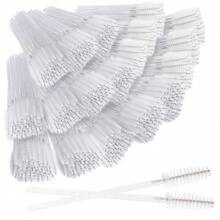 500PCS Disposable Eyelash Brushes Upgraded Mascara Wands Makeup Applicators Kit For Eyelash Extensions Makeup And Eyebrow Grooming White - 白水晶 - 查看 1