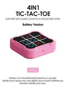 1pc Kids 4IN1 TIC TAC TOE Game Toy 1V1 Battle,Whack-A-Mole,Memory Challenge Party Board Puzzle Game Console For Boys Girls Christmas Gifts