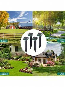 Solar Powered Rodent Repeller, Outdoor Waterproof Mole, Ground Squirrel, Gopher Repeller With Ultrasonic Frequency, Suitable For Garden And Yard