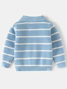 Young Boy Knitted Polo Shirt, Striped Sweater, Autumn/Winter New Arrival