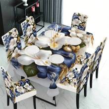 1/4/5/6/7/36 piezas Conjunto de funda para silla con estampado de flores de moda, adecuado para decoración diaria moderna en interiores, hogar, restaurante, hotel, fiesta, boda, comedor, cocina. Fundas de silla elásticas lavables para mesas cuadradas.