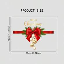 1pc 45cm*60cm Christmas Decoration Sticker, Bow Pattern Decal, Whole Sheet PVC Static Cling Film, Easy To Apply, Suitable For School, Mall, Hotel, Restaurant, Party